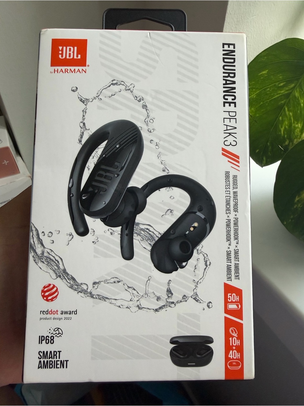 JBL Endurance Peak 3 Black Wireless Sports Earbuds with Earhooks